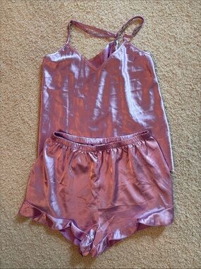 Silky Lavender Satin Cami & Shorts Sleep Set